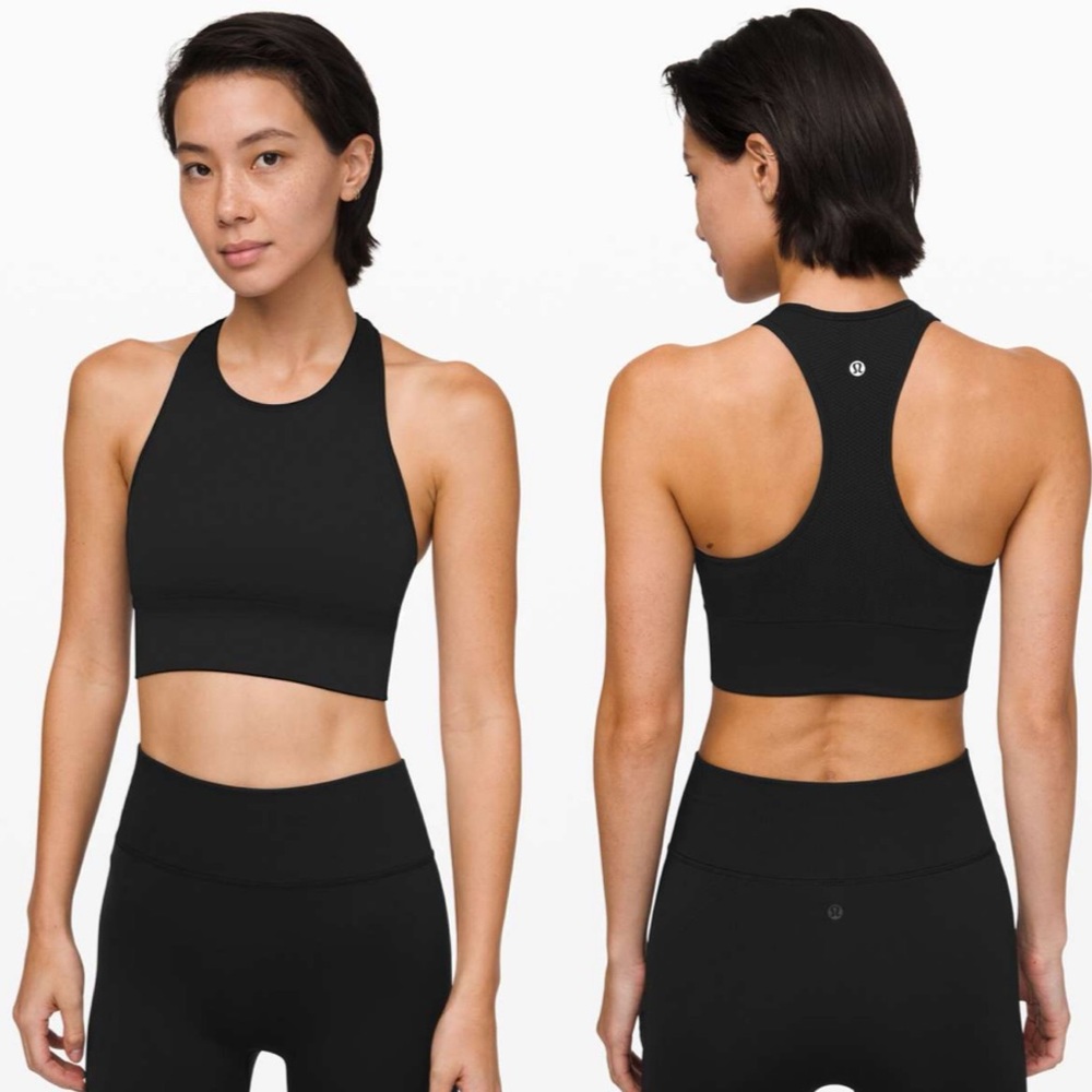lululemon athletica Black High Neck Racerback Sports Bra
